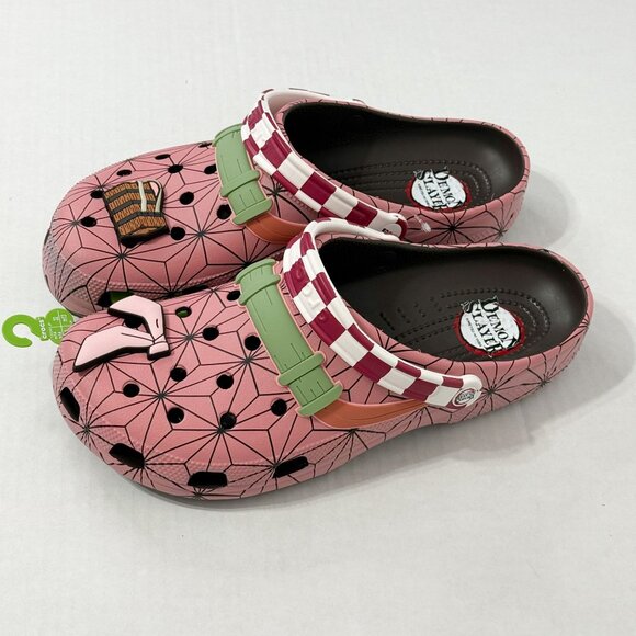 Crocs NWT Sz 13 Demon Slayer Nezuko Men's Red/Black Classic Clog - Picture 2 of 7